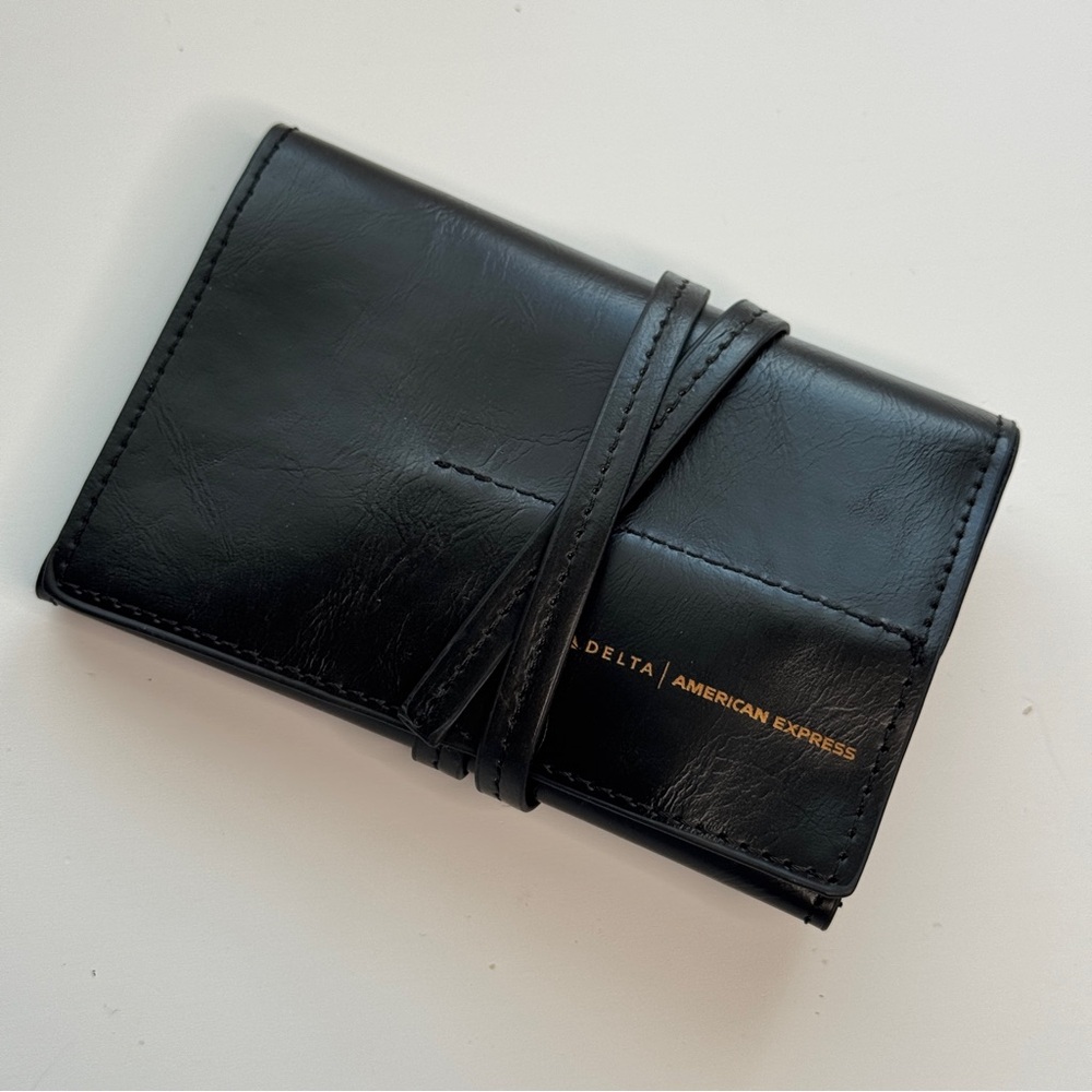Black Travel Wallet Wraparound Pockets